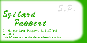 szilard pappert business card